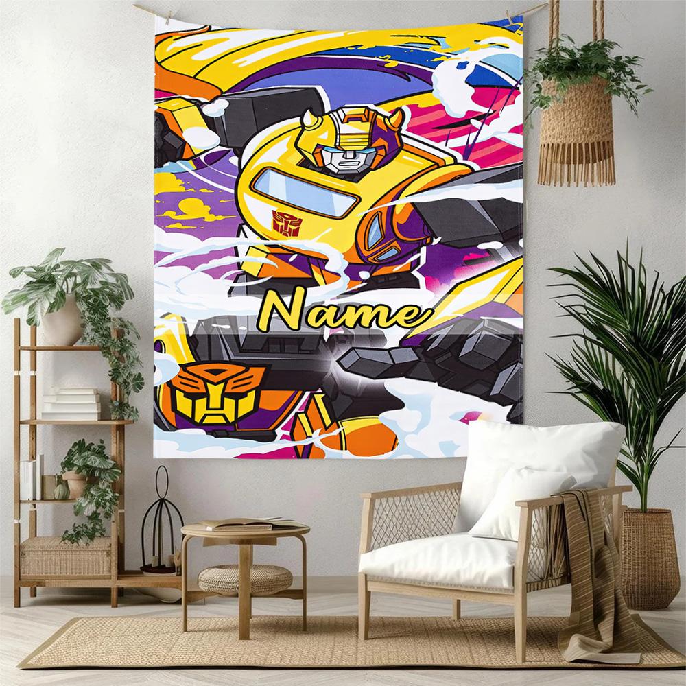 Transformers Fans Custom Your Name Wall Decor Tapestry Art For Pet Memorial Birthdaywedding Party Backdrop Family Gift