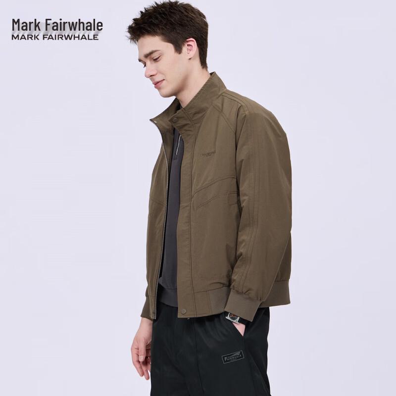 Mark Fairwhale Men's Stand Collar Fleece-Lined Windbreaker Jacket