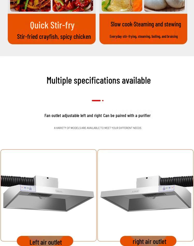 Commercial Range Hood & Fume Purification System for Small Restaurants