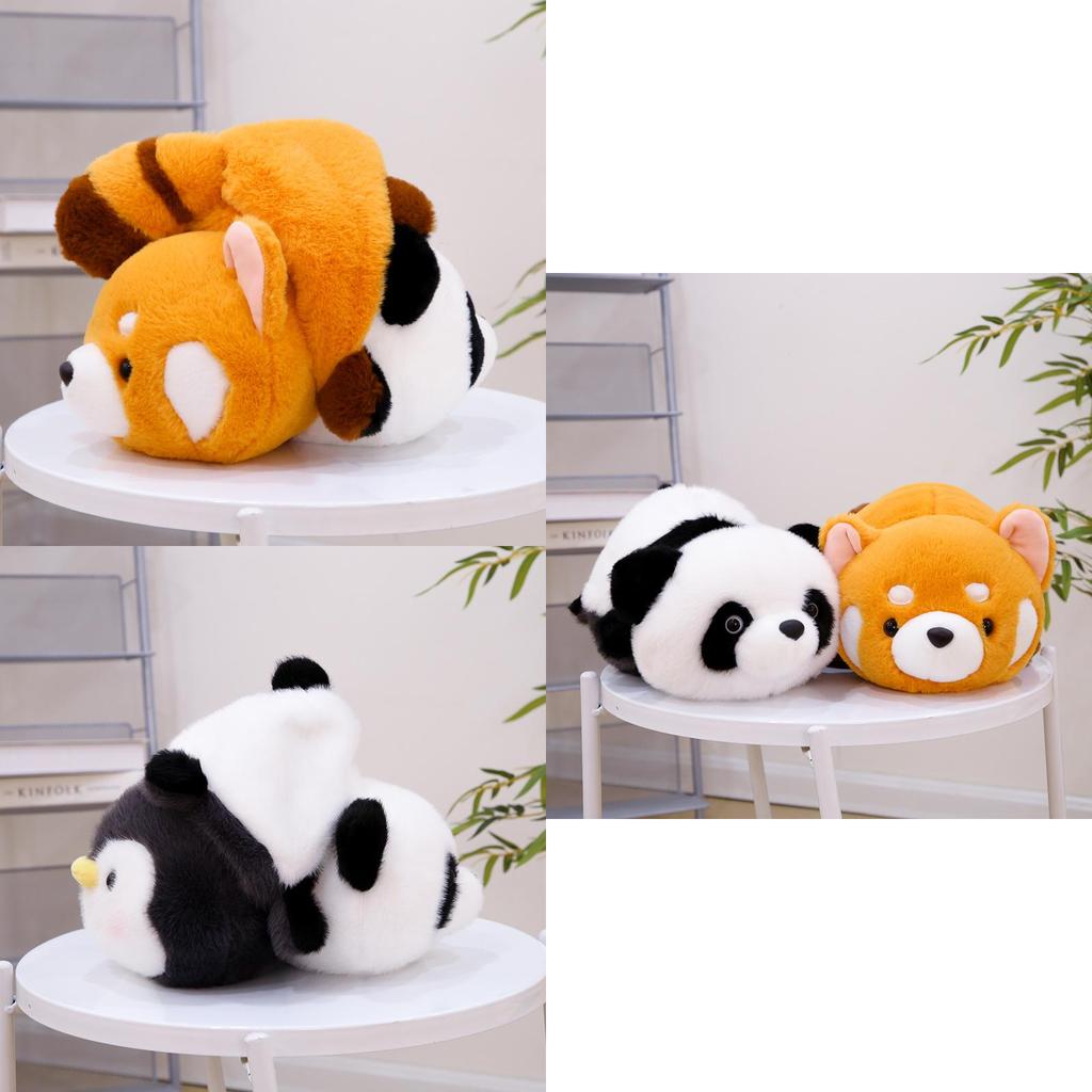 Realistic Panda And Raccoon Plush Toy Soft Pp Cotton Stuffed Animal Pillow