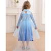 Frozen 2 Kids Elsa Dress Set with Crown, Wig and Accessories, Ice Queen, Fine Fabric, 5-6 Years, 130cm, Blue