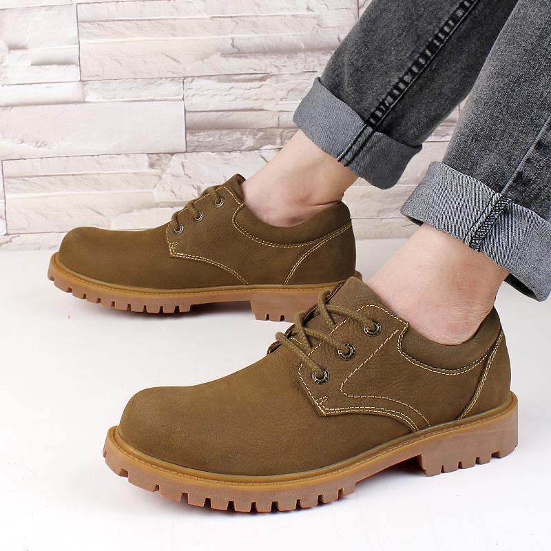 Fashion British Style Retro Khaki Men's Workwear Shoes Thick Soled Wear-resistant Business Office Casual Shoes Men's Oxford Shoes
