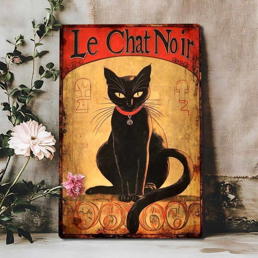 Metall Gedenkzeichen Katze Wartet an der Tür Schwarze Katze Sonnenblume Geschenk Haustierverlust
