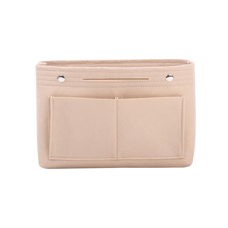 Large Capacity Felt Makeup Bag: Multifunctional Women's Travel Organizer with Snap Closure