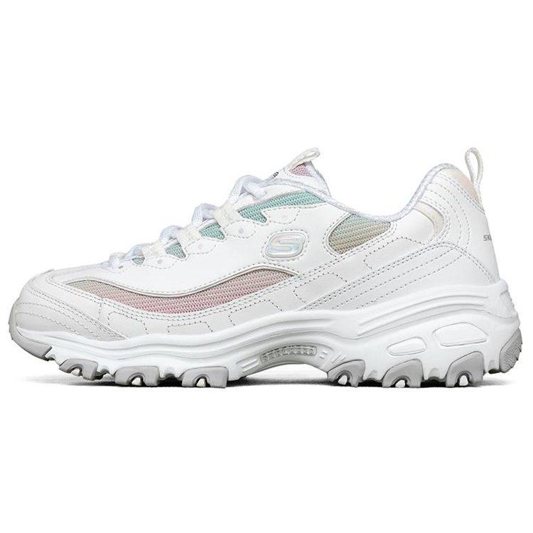 Skechers D'Lites 1.0 Low Top Running Shoes White/Multi Women's 149253-WMLT