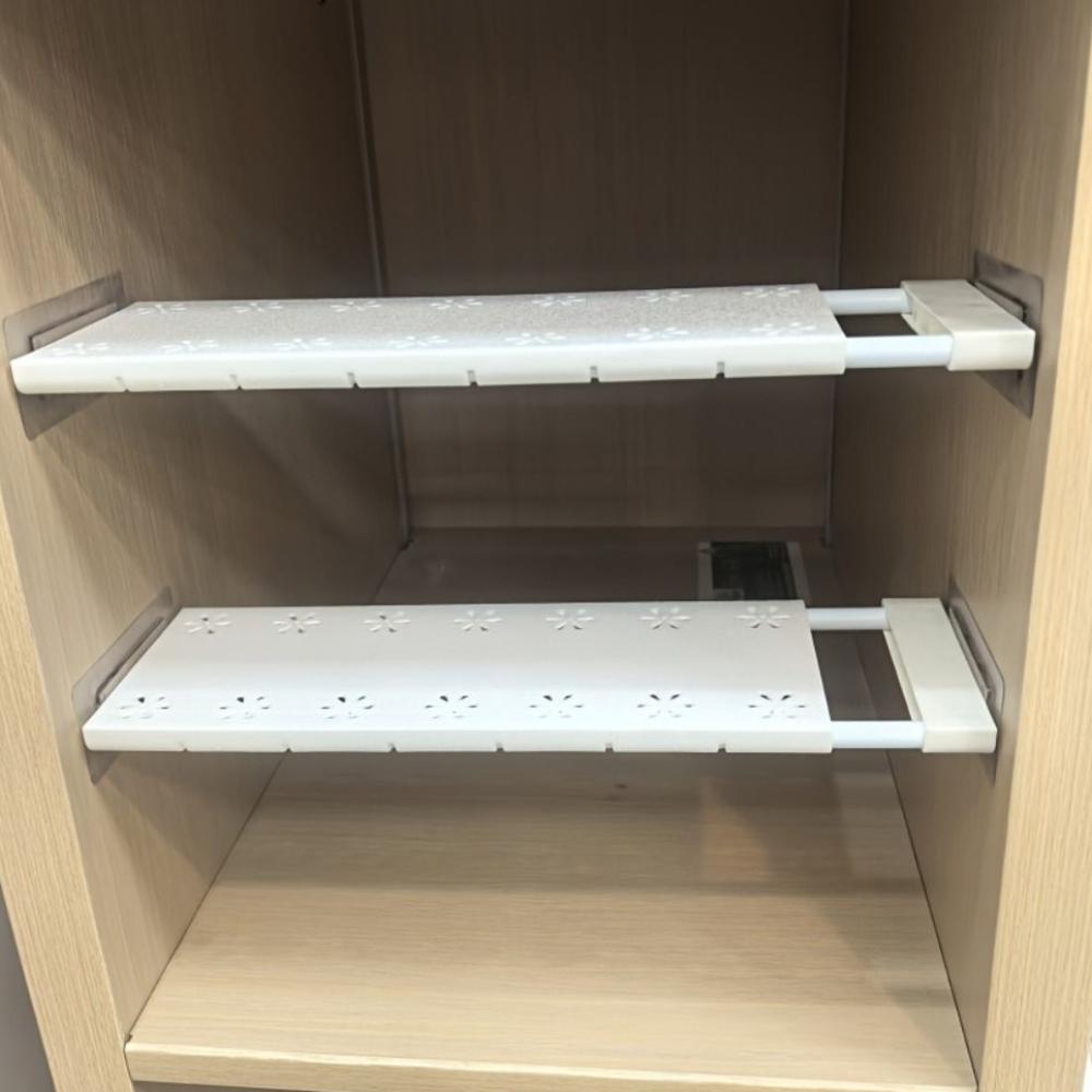 Extensible Wardrobe Storage Dividers Non Perforated Locker Storage Rack Closet Tension Shelf  Home