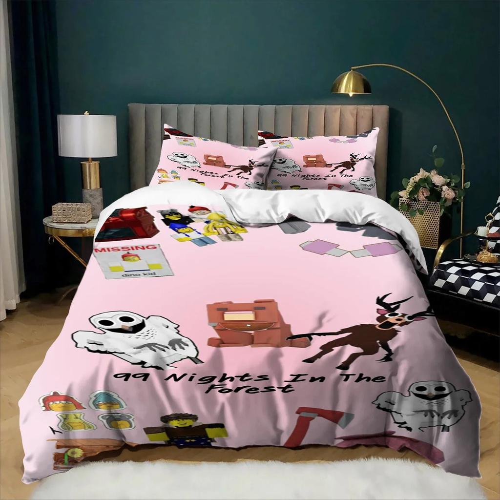 Fashion 99 nights in the forest Bedding Set Duvet Cover Set Single Double King Size Game Bed Boys Teens Bedroom Decor Gift
