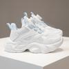 Girls' Sports Shoes Single Mesh Lightweight Running Shoes Hollow Breathable Soft Sole White Shoes Fashionable Casual Shoes