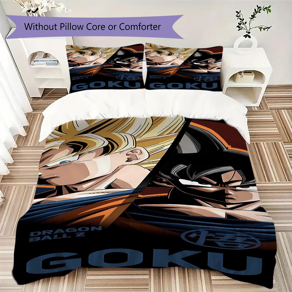 Dragon Ball Super 3pcs Bedding Set, Duvet Cover with 2 Pillowcases, Digital Printed, No Insert, Gift -HYQ5