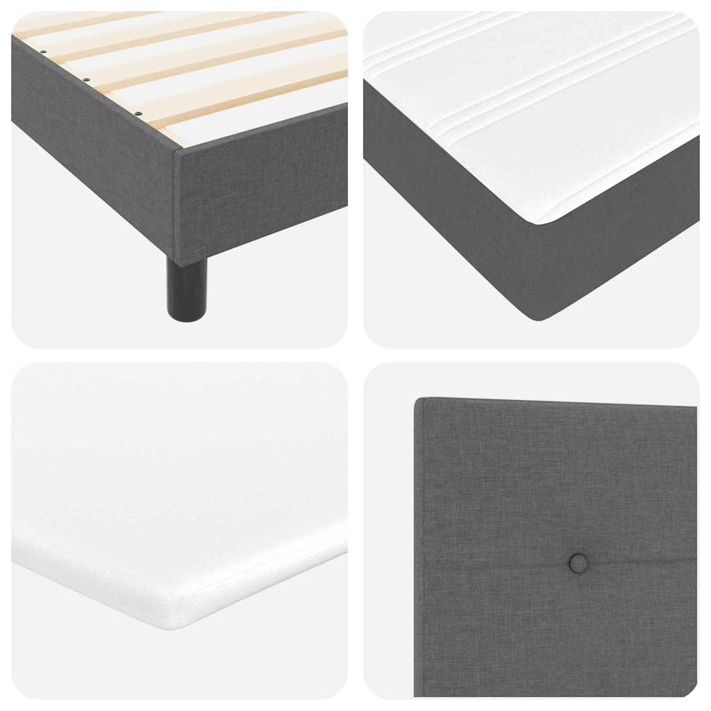 Boxspring Bed with Headboard Dark Grey 120 X 190 Cm Fabric