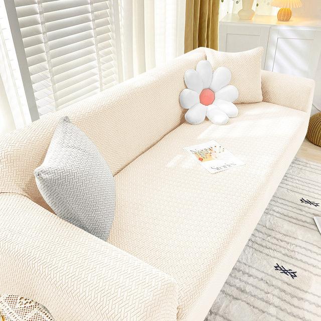 T -Shaped Thick Sofa Cover Anti -Dirty Slipcover For Living Room Stretch Jacquard Armchair Cover 1 2 3 4 Seater Corner Couch Case for Home