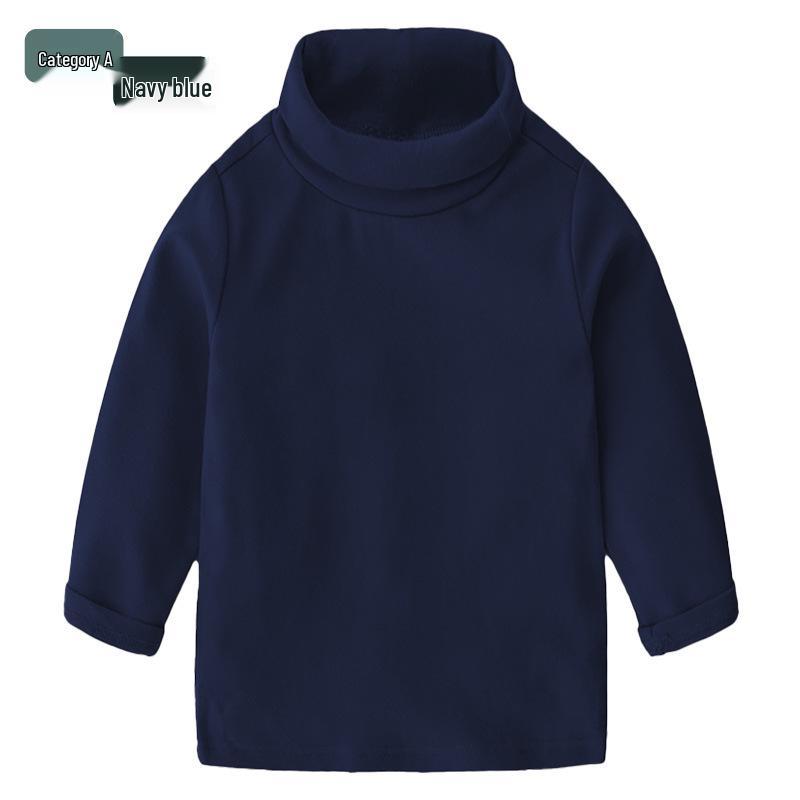 Camiseta Interior Básica de Algodón Puro de Manga Larga y Cuello Alto para Niñas Otoño/Invierno 2025