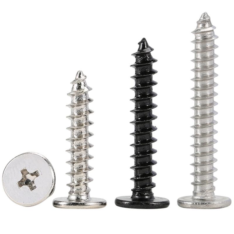CA Black Nickel Plated Carbon Steel Super Ultra Thin Flat Wafer Cross Phillips Head Screw M1.2~M4 Self-Tapping Wood Screws
