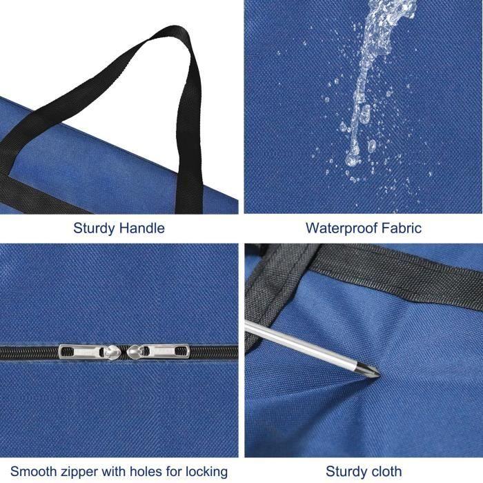 3x85 l sac de rangement sous lit pliable grande organiseur sac de rangement vetement, sac pour couette, couvertures(72x46x26, bleu l