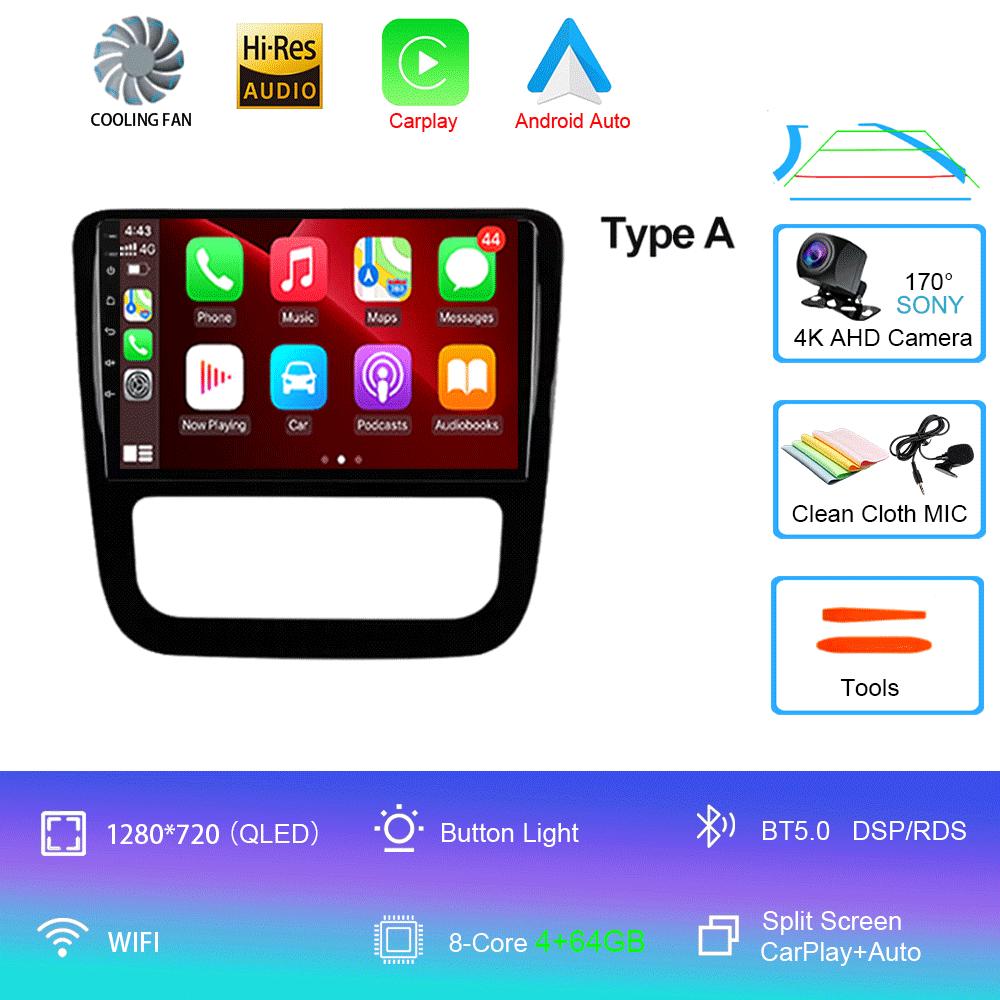 Android 14 Car Radio For Volkswagen EOS Scirocco 3 III Mk3 2008 2009 2010 2011 2012-2014 Multimedia Player WIFI+4G Carplay Auto