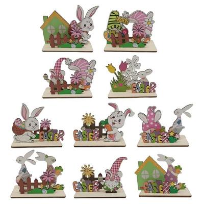 Artistic Wood Spring Rabbit Figure Rabbit Figurine For Enthusiasts Of All Ages And Space Spring Themed Sculpture
