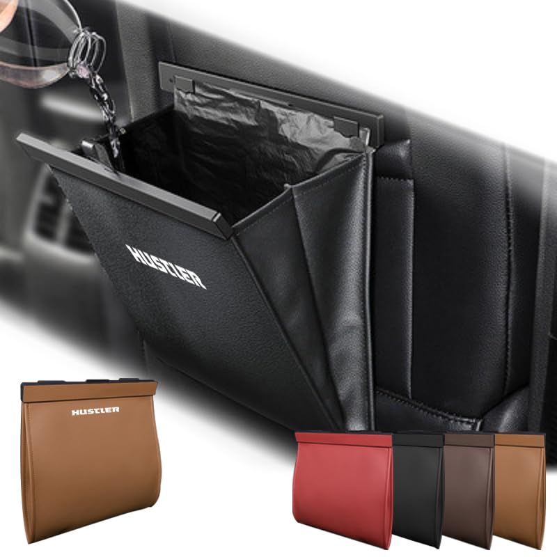 

KINKA Car Trash Can for Suzuki Hustler Magnetic Car Storage Case with Hooks for Back 5kg PU Large for Car Accessories and Storage MR52S/92S, Seat,