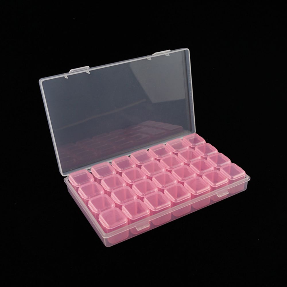 Sealed Empty Nail Art Accessories  Rhinestone Organizer Plastic Storage Box Beads Container