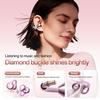 New M186 Heart-Shaped Bluetooth Ear Clip Earphones - Wireless, Long Battery Life, with Mirror Finish