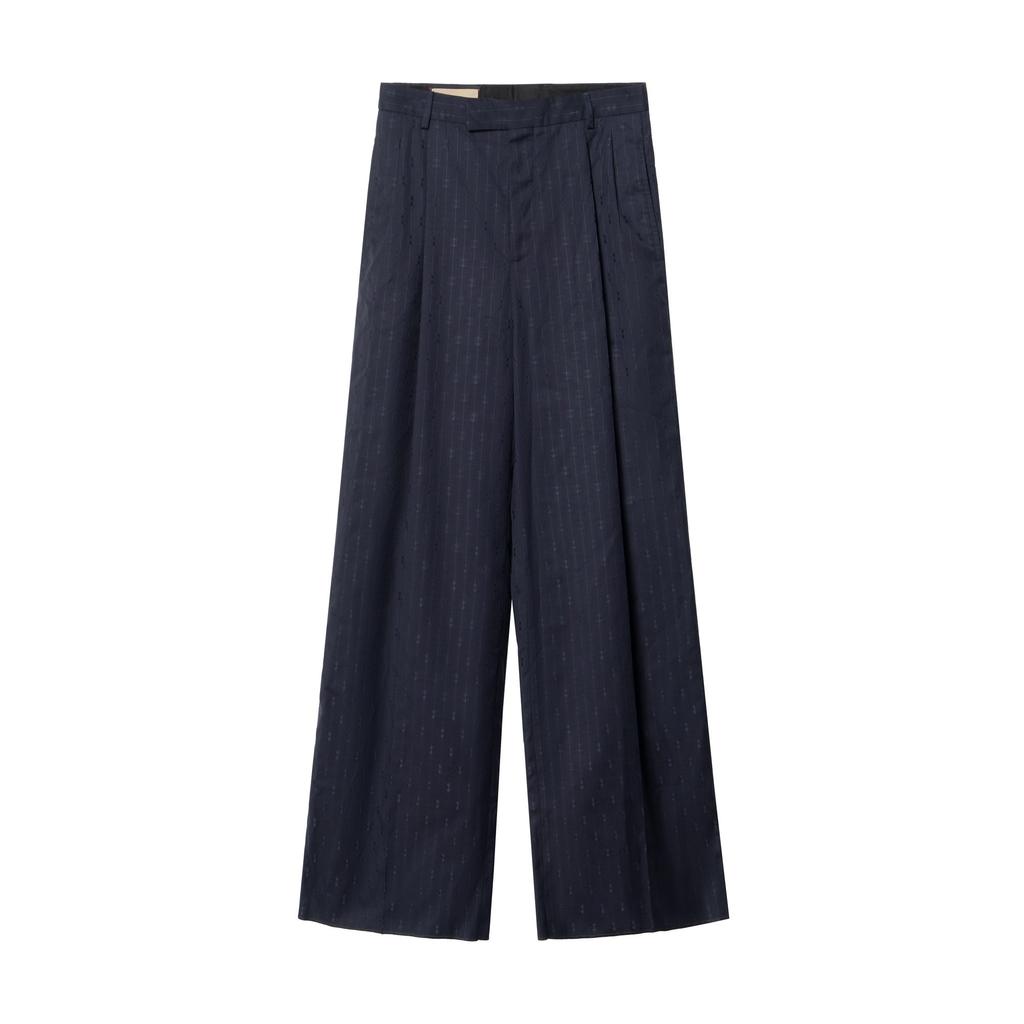 Gucci Wide Horsebit Striped Trousers 705875-ZAITQ-4557