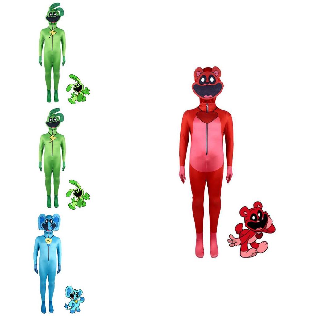 Poppy Playtime Halloween Jumpsuit Cosplay Costume Milk Silk Polyester For Kids Roleplay
