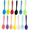 Rice Spoon High Temperature Resistance Solid Color Soft Silicone Non-stick Food Grade Eating Tool Stable Smooth Edge Soup Spoon Kitchen Tool
