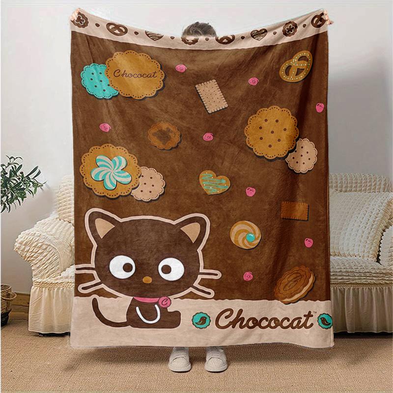 

1pc Chococat Blanket, Soft Warm Throw Blankets, Living Room, Travel, Camping, Car Blankets, Beach, Office Naps, Home Decor Gift for Family Friends.H00 130x150cm