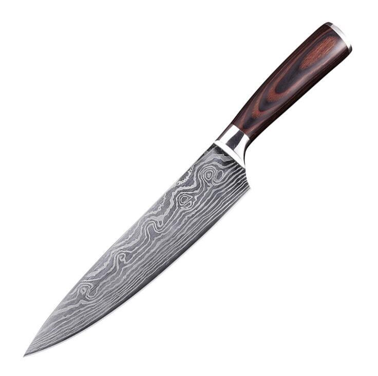 8 Inch Professional Japanese Damascus Steel Kitchen Knives Cleaver Slicing Knives Kitchen Stuff Kjøp Til Lave Priser I Nettbutikken Joom