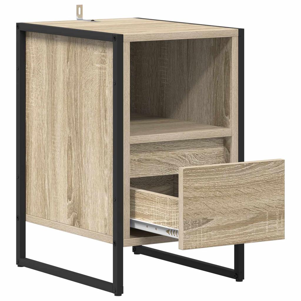 Nightstand Set of 2 Sonoma 39.5 X 30 X 50 Cm Particleboard