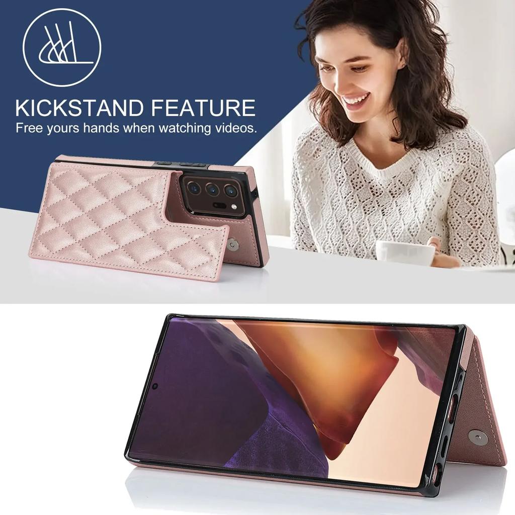 For Samsung Galaxy Note 10 Plus Note 20 Ultra Case,Luxury Flip Folio Leather Wallet Cover Card Slots & Kickstand Protective Case