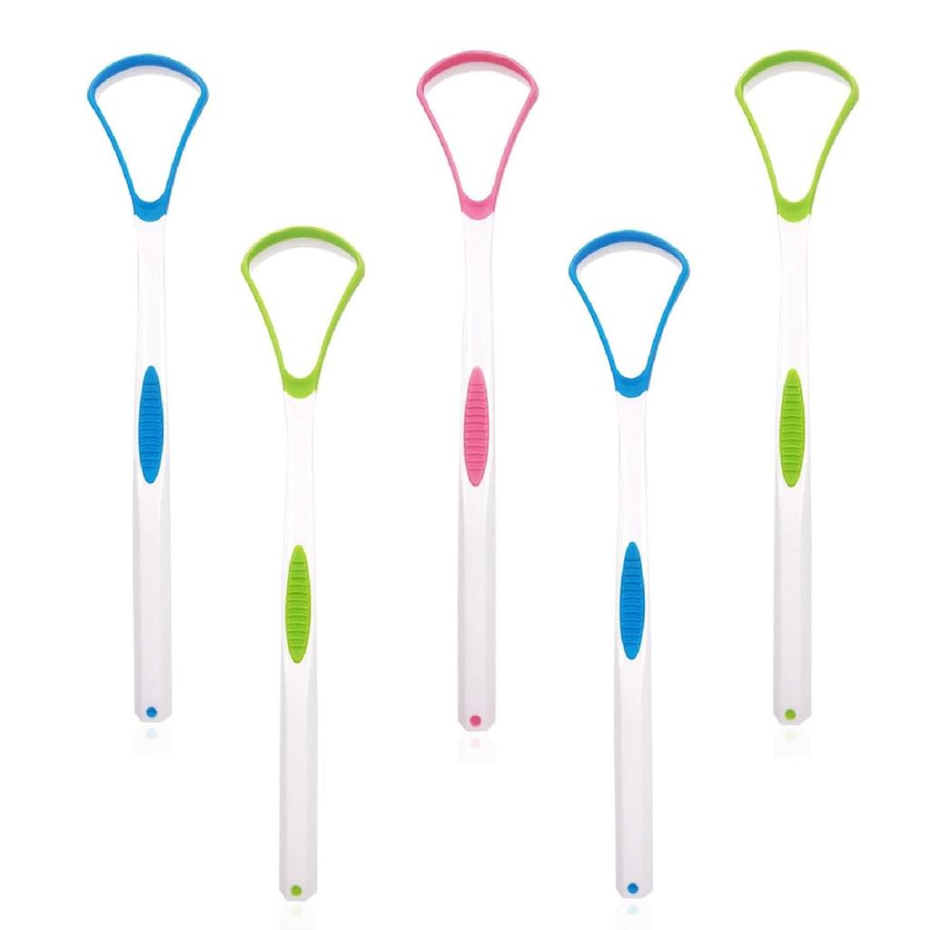 Samcos Tongue Brush Silicone 5-Piece Set 3 Colors Cleaning Cleaner Bad Breath Care Coating Double-Sided Individually Wrapped Convenient Carrying (2 2