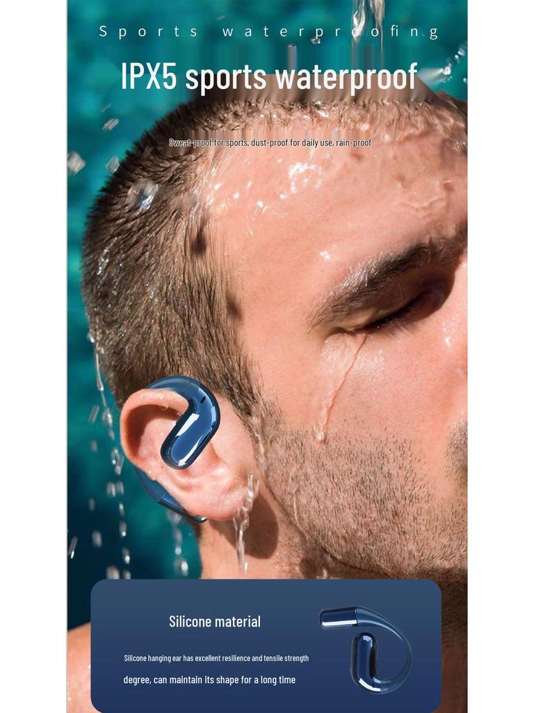 OWS Open-Ear Wireless Sports Bluetooth Earphones, Air Conduction, Ear-Hook, Waterproof