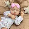 48cm Full Vinyl/Cloth Body Optional Reborn Dolls LouLou Cute Lifelike Closed Eyes Sleeping Simulation Doll Hand Painted Hair Rebirth Doll for Kid Gift