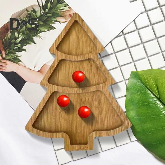 Christmas Tree Shaped Tray Wooden Charcuterie Dessert Boards Steak Dinner Plate Safe Easy To Clean Serving Platter for Parties Events