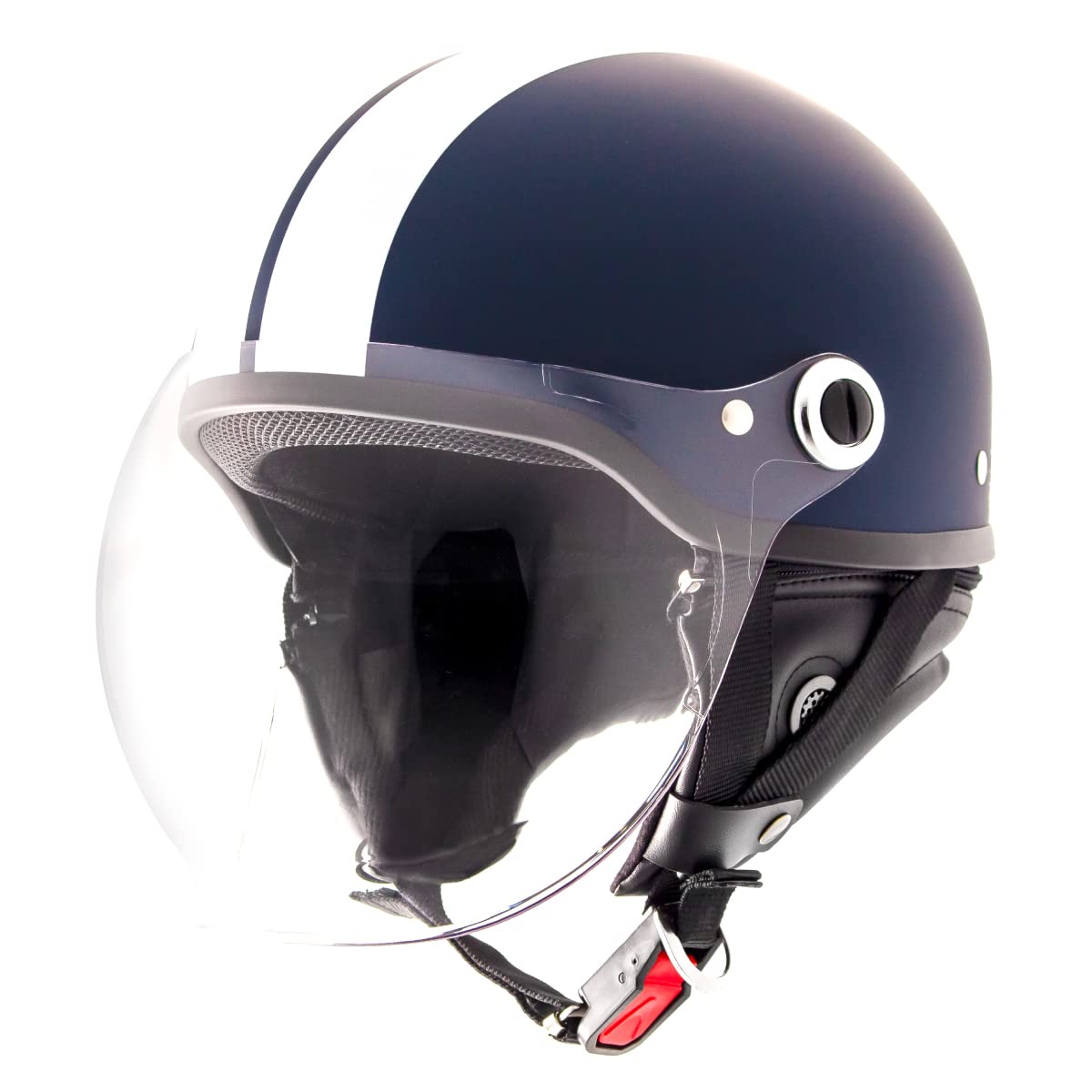 

Ceptoo Motorcycle Matte Helmet, Half, Navy, CV-S