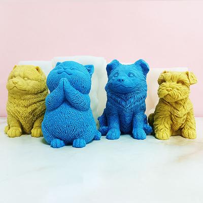 3D Large 2025 Teddy Dog Candle Silicone Mold Cute Cat Hug Resin Mold Cat Dog Gypsum Mould Home Decoration Animal Dog Molds