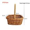 With Handle Imitation Rattan Handhold Household Handwoven Weaving Flower Basket 5 Styles Braid Storage Baskets