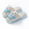 Women's Cartoon Bear Open-Toe Linen Slippers - Cozy Indoor Footwear for All Seasons