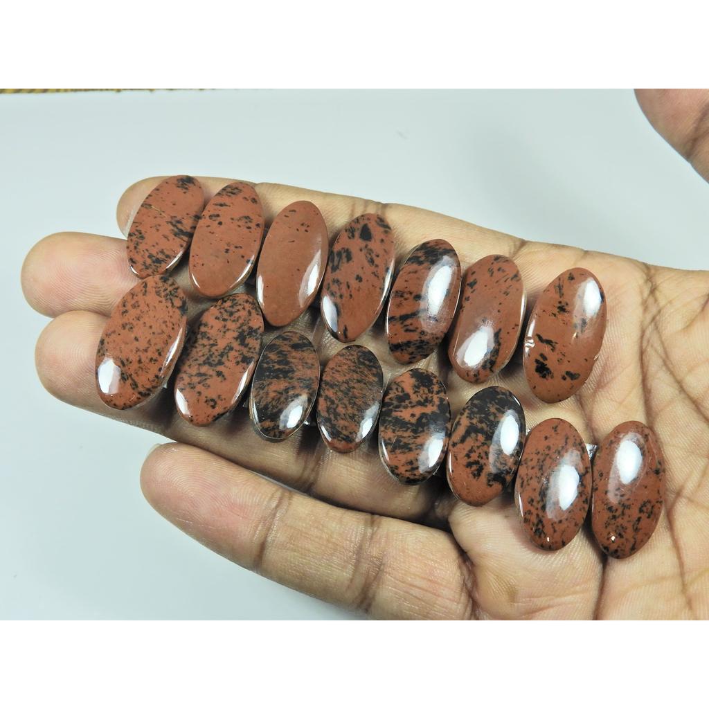 Natural Marconi Jasper Matche Pair Oval Cabochon Loose Gemstone 08 Pair Lot C-3340