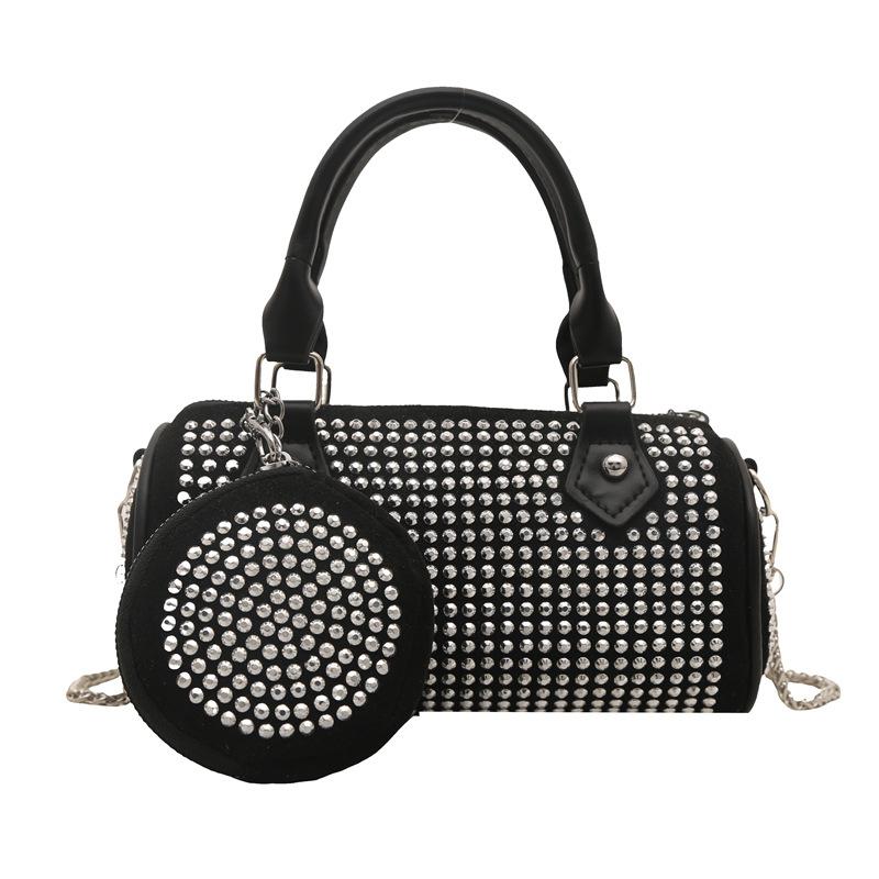 Trend bag women's 2025 new model with diamonds, popular simple and versatile fashion hand pillow, one shoulder messenger bag