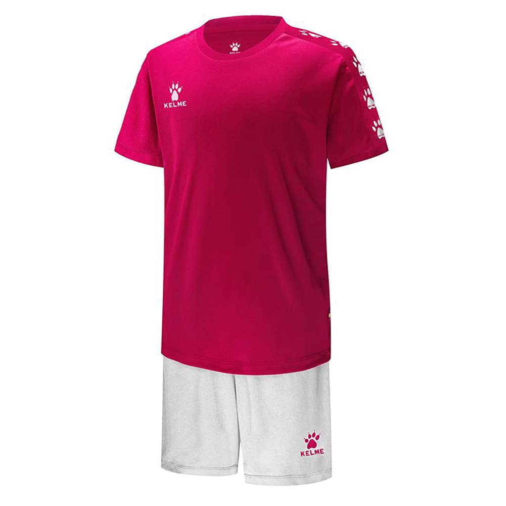 

Kelme Boys Soccer Uniform Set (T-shirt & Pants) for Soccer/Futsal (Pink, Size 140cm)