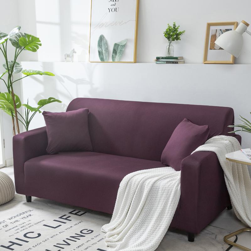 Solid Color Elastic Sofa Covers for Living Room Stretch Slipcover Armchair Couch Cover Corner L shape Sectional Sofa Protector