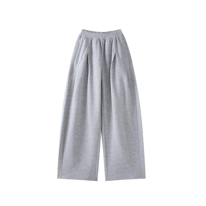 Lazy wind sweatpants women's spring, autumn and winter new scimitar wide-leg pants loose and thin high-waisted casual pants