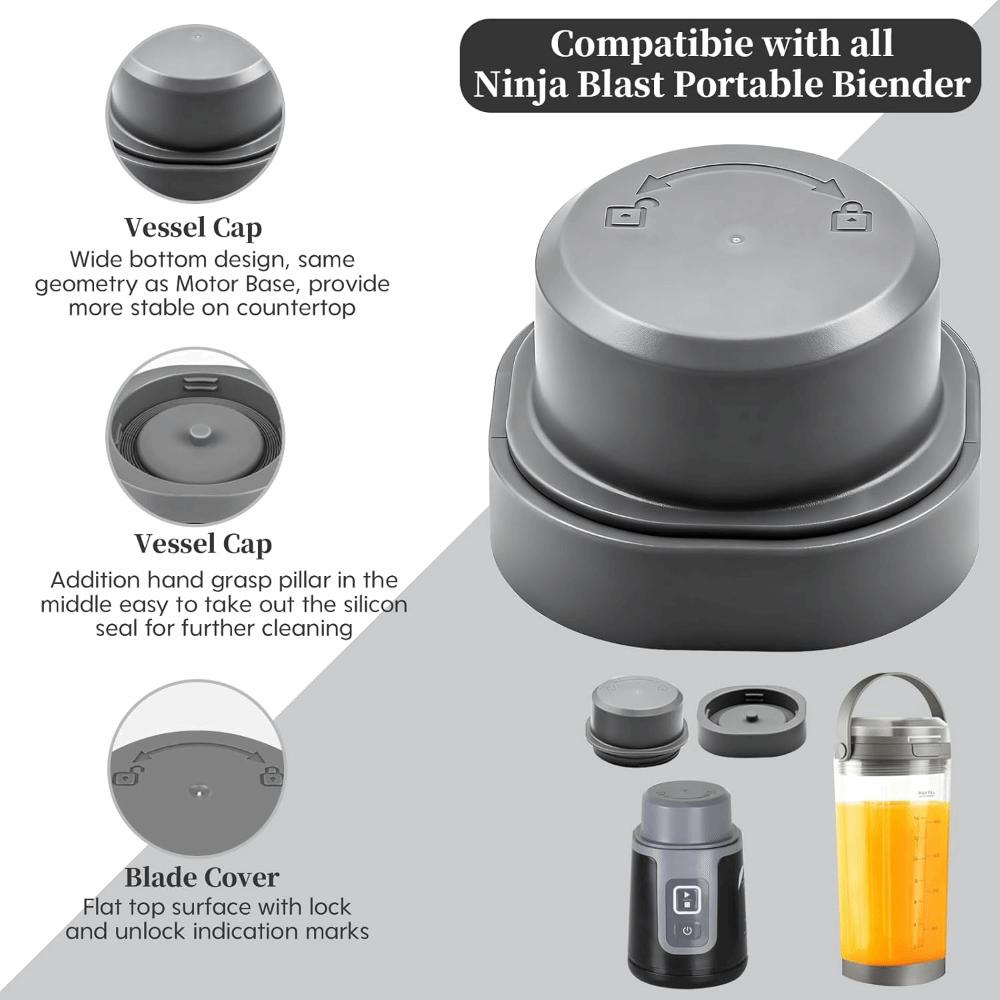 Portable Replacement Parts Dishwasher Safe Leakproof Blade Cover Durable Food Grade Vessel Cap for Ninja Blast Container