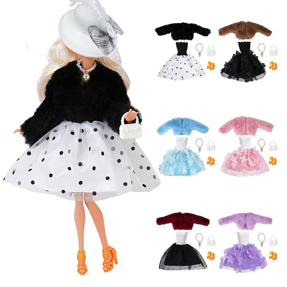 New 1/6 /30Cm/11" Doll Clothes Doll Accessories Multicolor Doll Overcoat Dress Set Po Props Hairy Coat Mini Plush Coat Toy
