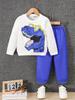 Conjunto de Moletom com Calça 3D de Dinossauro para Meninos - Roupa Tendência 2025