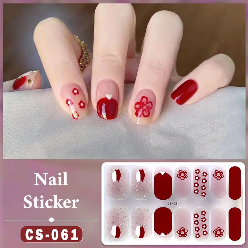 14 Nails Simple Waterproof Nail Wraps Full Cover Nail Stickers Firm And Not Easy To Fall Off Multi Color Nail Art For Women'S D