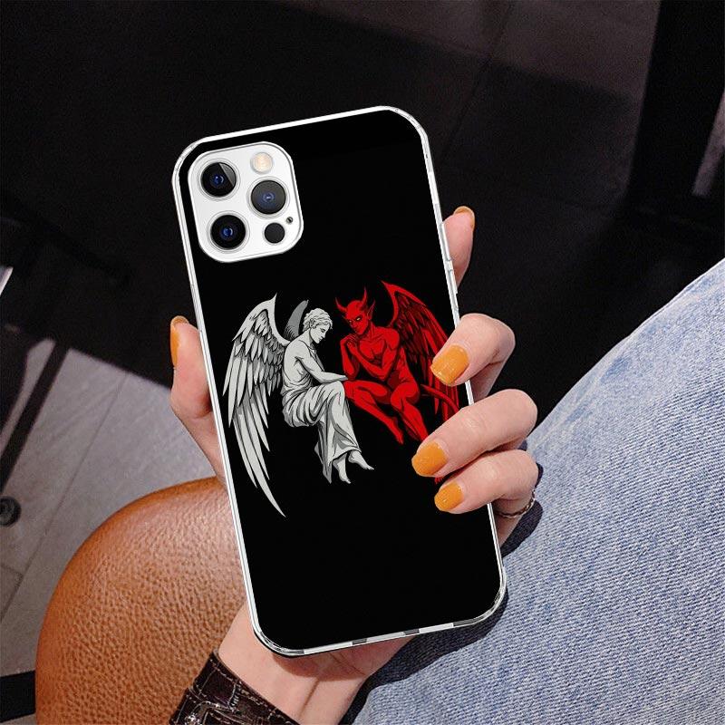 Angel Wings Devil Bad Phnoe Case for Iphone 17 Air 16 16E 11 12 13 Mini 14 Plus 15 Pro Max 7 8 + SE 2020 Phone Cover Coque