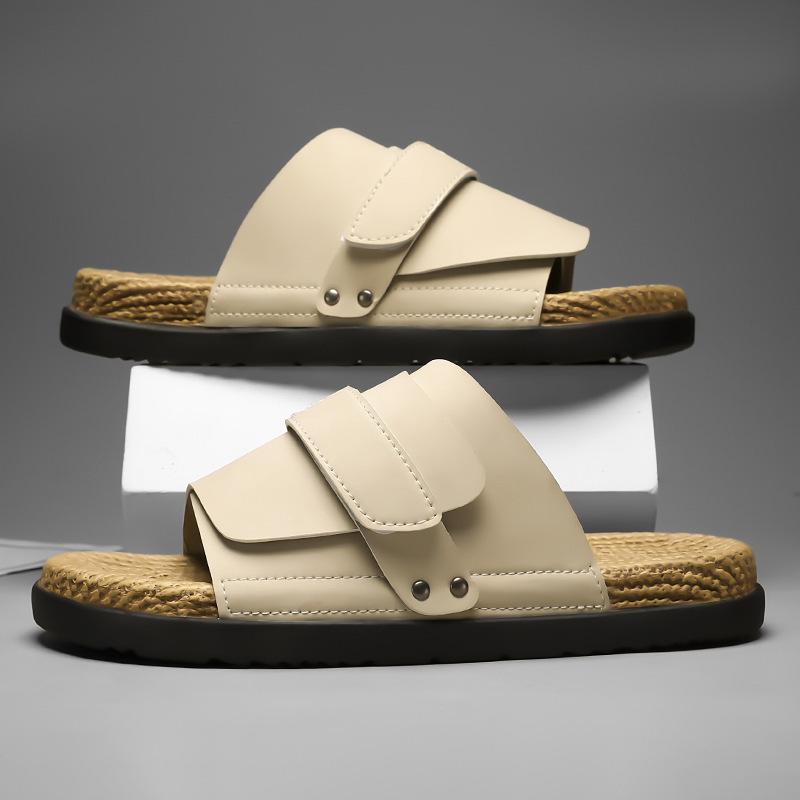 Boken slippers men's summer wear casual cool slippers outdoor men's shoes sandals one-word drag extra large size