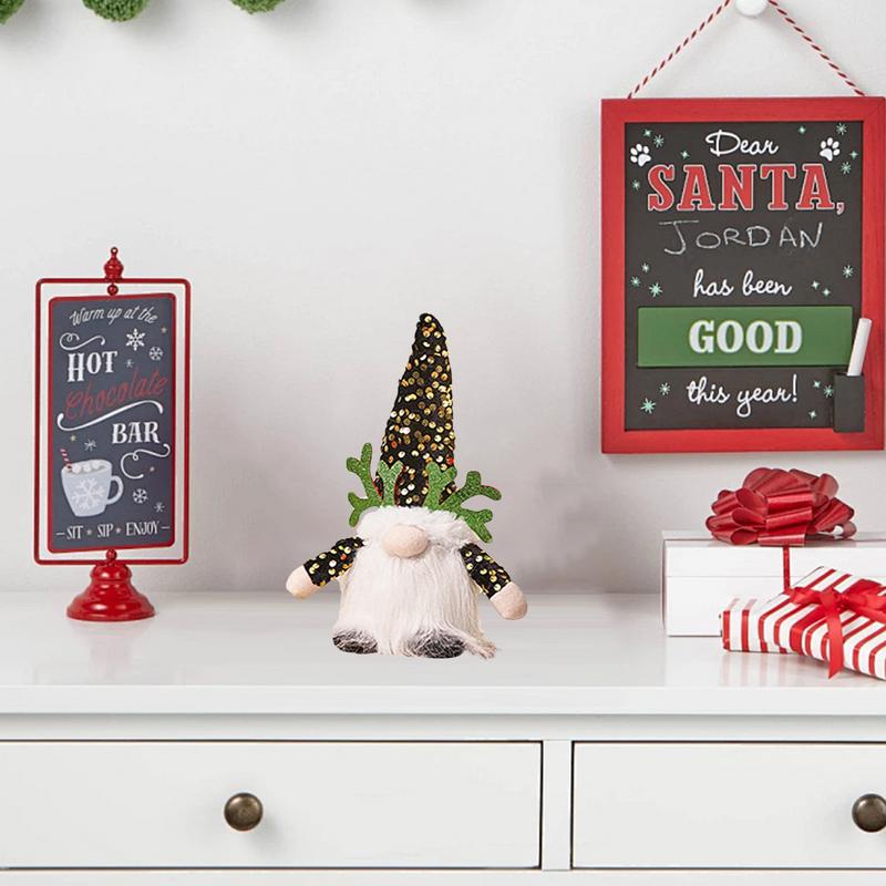 Leuchtender Plüsch-Wichtel Leuchtende Weihnachtswichtel Feiertagswichtel Plüschpuppe Weihnachtsmann-Wichtel Plüsch Paillettenhut Weihnachtsdeko für Zuhause